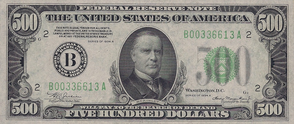 Five Hundred Dollar Federal Reserve Note